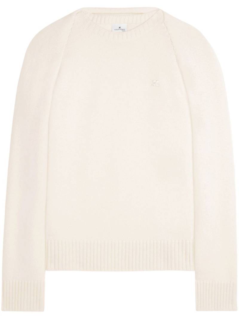 Courrèges layered logo-embroidered sweater - Neutrals von Courrèges