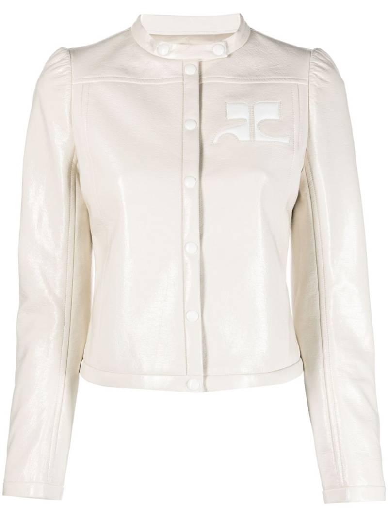 Courrèges Iconic Vinyl logo-appliqué jacket - White von Courrèges