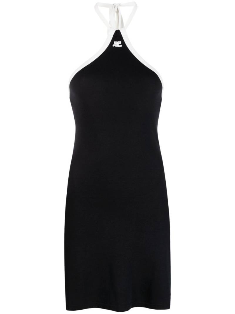 Courrèges logo-embroidered cotton dress - Black von Courrèges