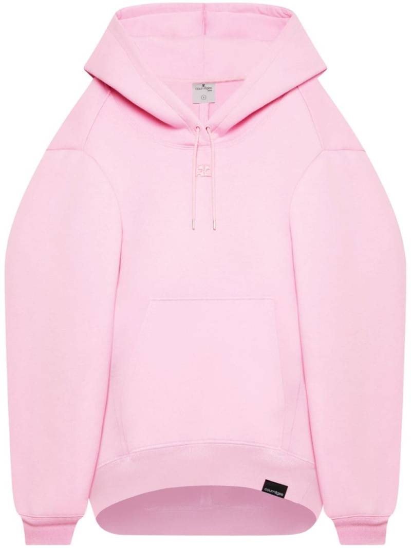 Courrèges logo-embroidered hooded minidress - Pink von Courrèges