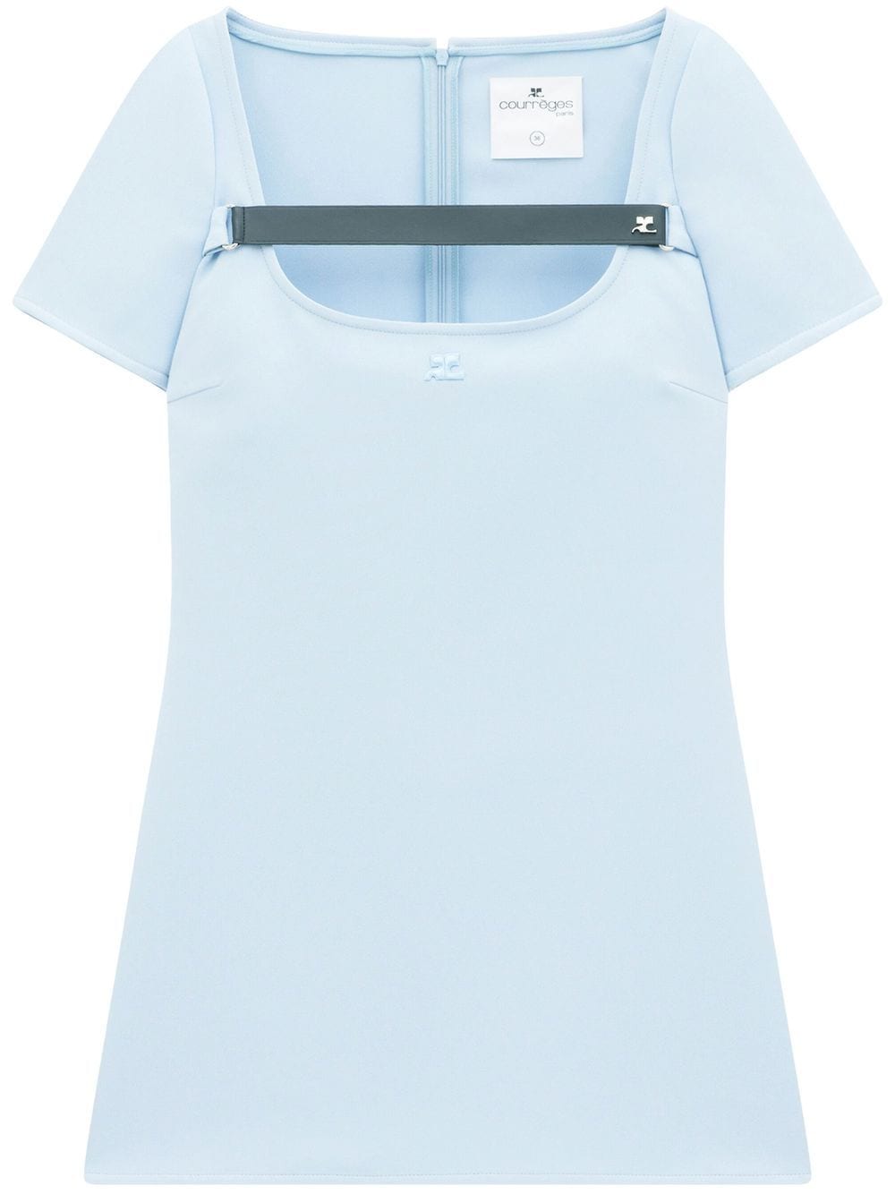 Courrèges logo-embroidered short-sleeve dress - Blue von Courrèges