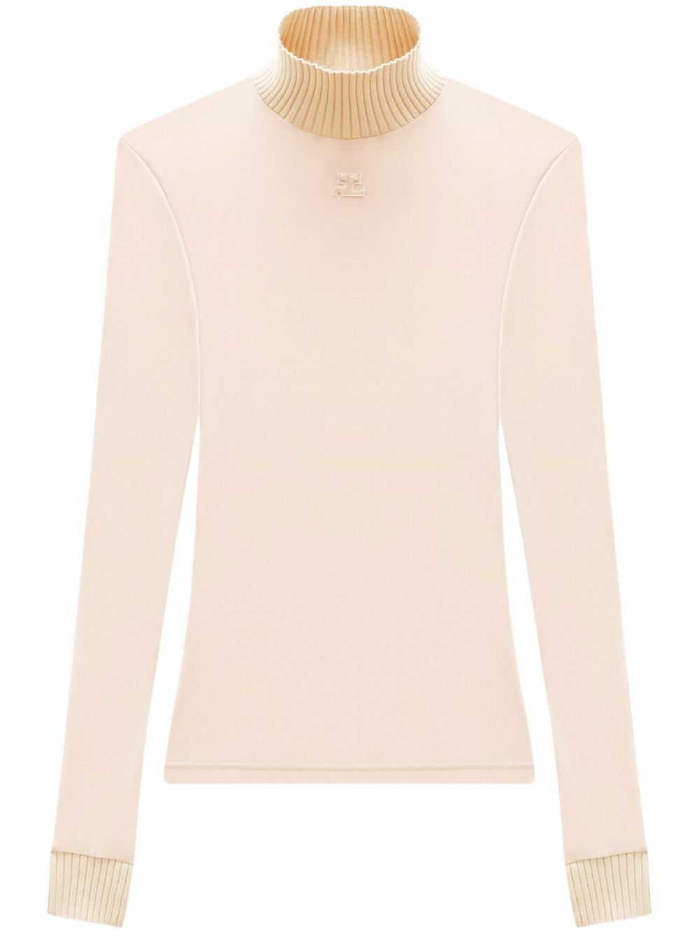 Courrèges logo high-neck knitted top - Neutrals von Courrèges