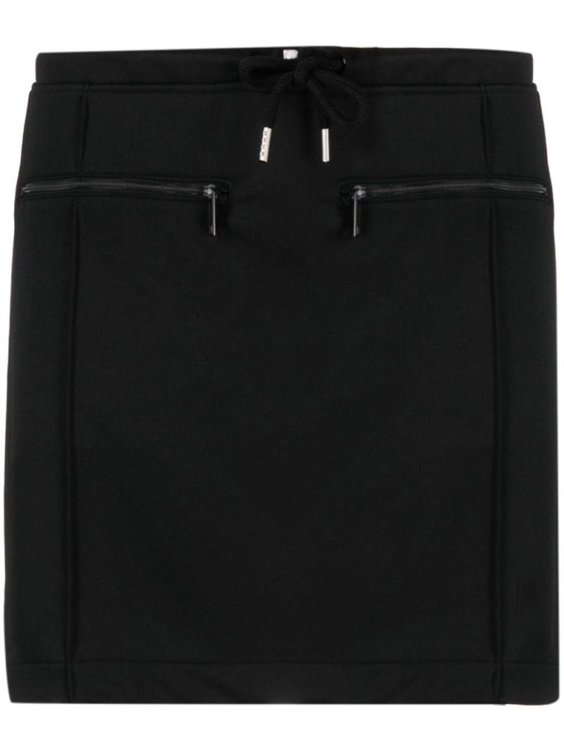 Courrèges logo-patch drawstring-waist miniskirt - Black von Courrèges