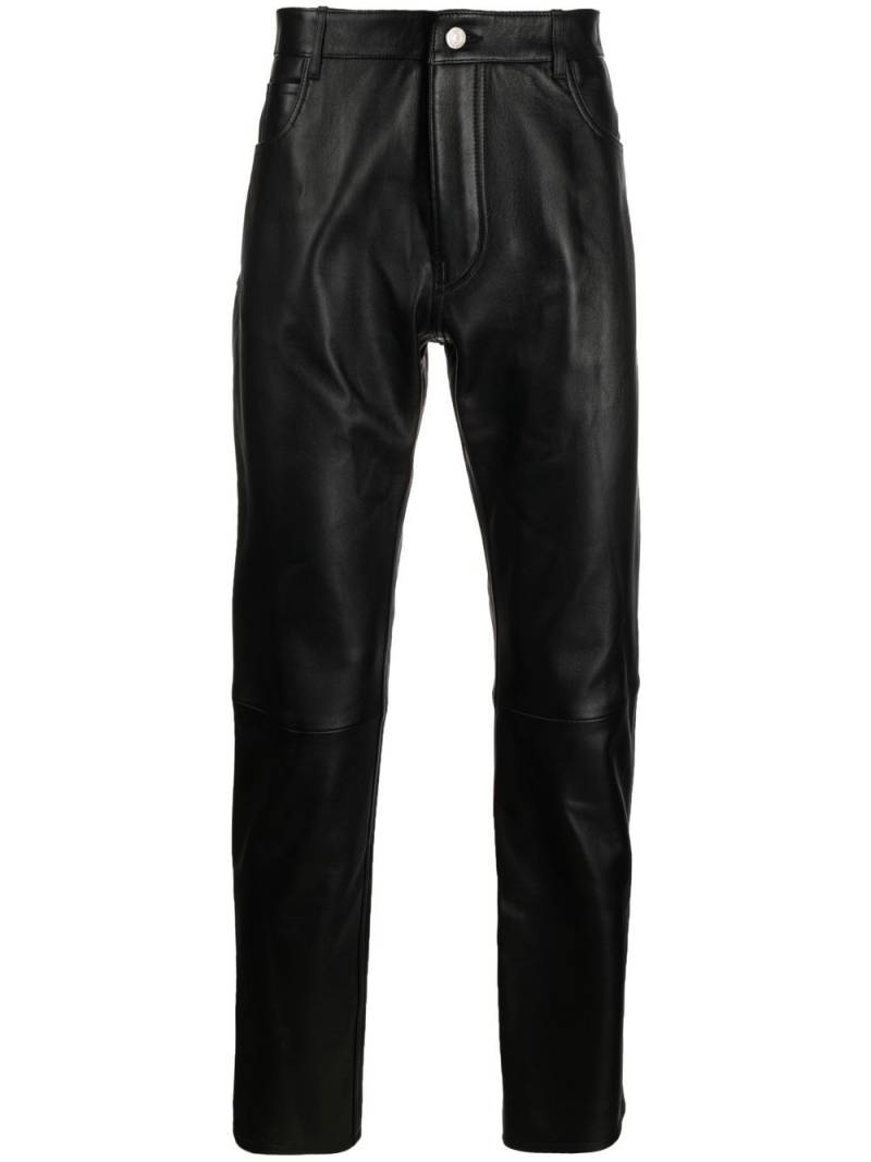 Courrèges logo-patch leather trousers - Black von Courrèges