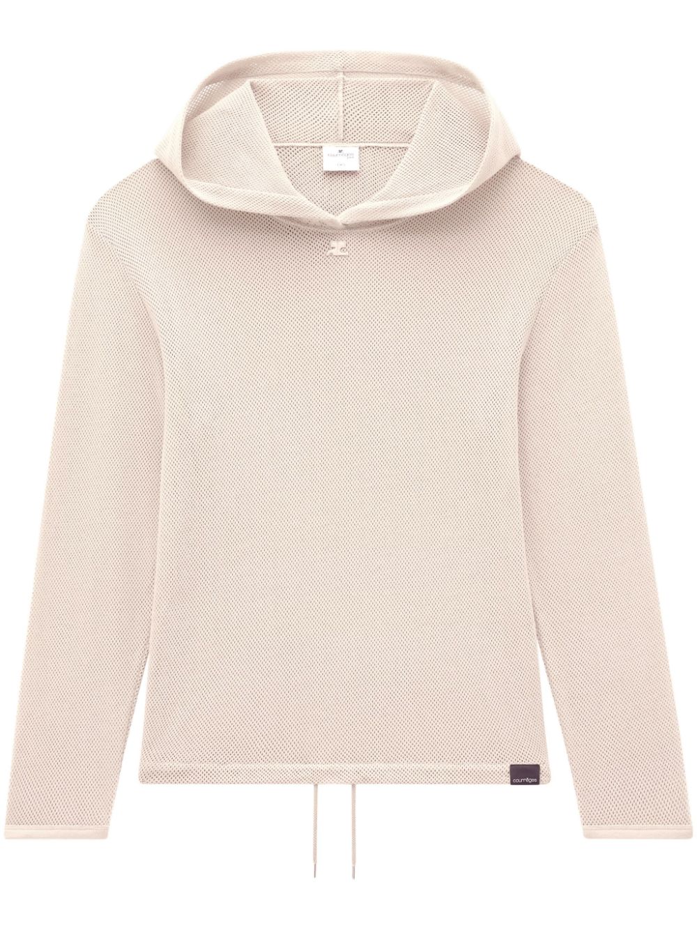 Courrèges logo-patch mesh jumper - Neutrals von Courrèges