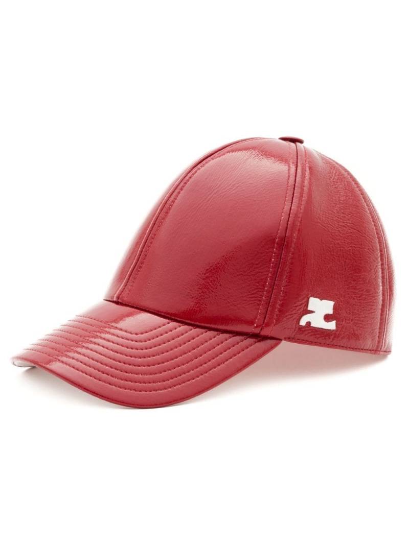 Courrèges logo-patch patent cap - Red von Courrèges