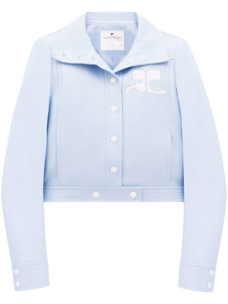 Courrèges logo-patch press-stud jacket - Blue von Courrèges