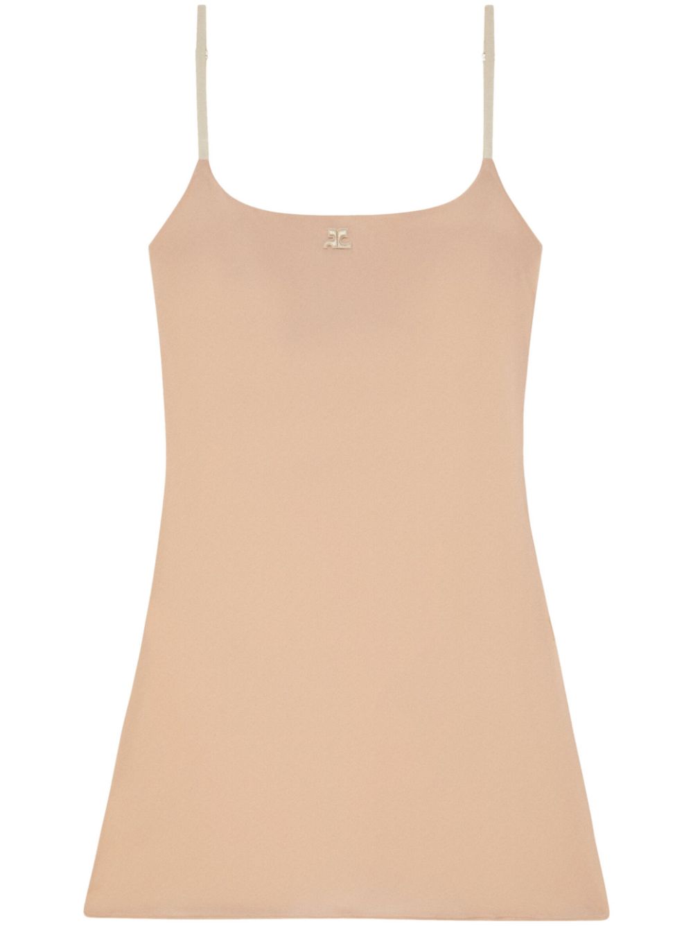 Courrèges logo-patch sleeveless minidress - Neutrals von Courrèges