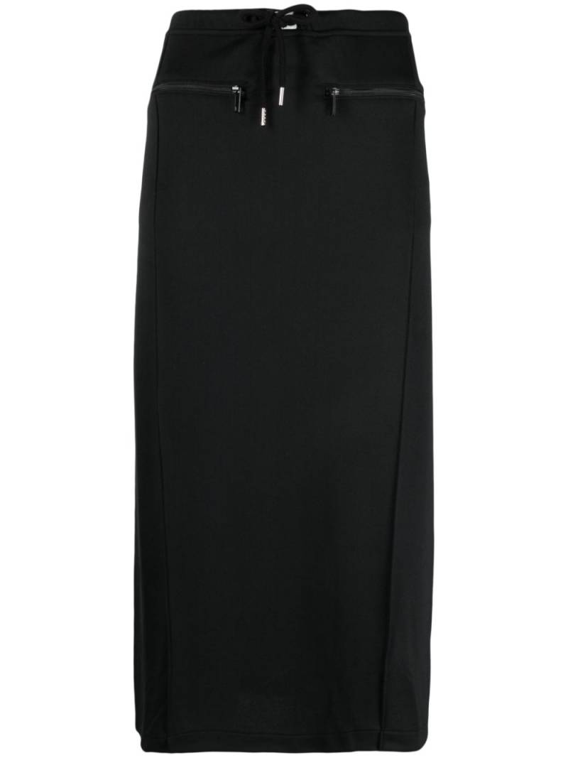 Courrèges logo-patch track midi skirt - Black von Courrèges