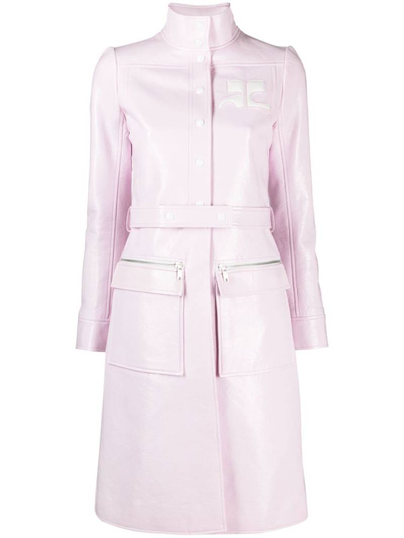 Courrèges logo-patch trench coat - Pink von Courrèges