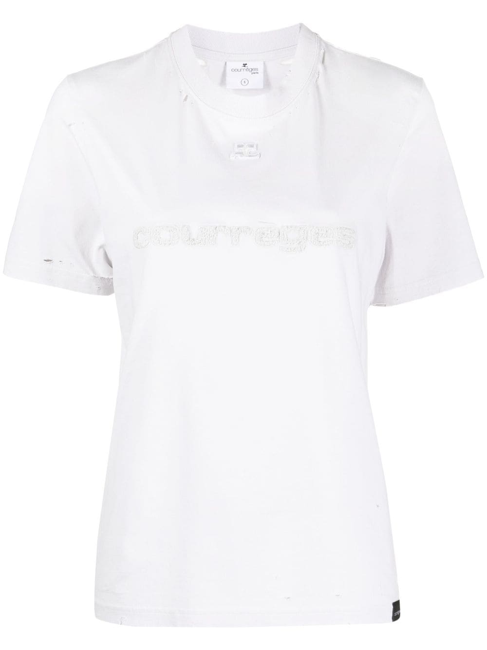 Courrèges logo-print cotton T-shirt - Grey von Courrèges