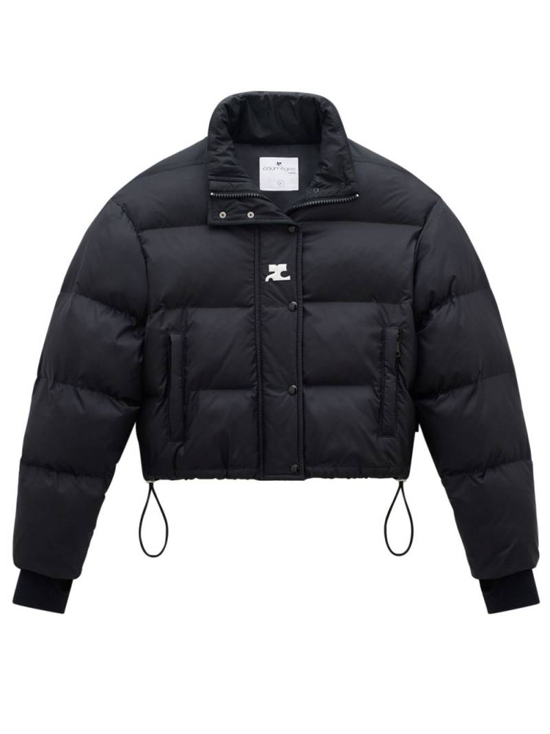 Courrèges logo-print high-neck puffer jacket - Black von Courrèges