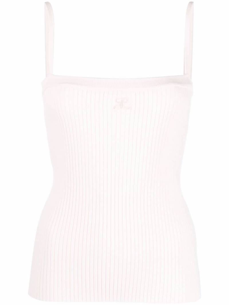 Courrèges logo rib-knit tank top - Pink von Courrèges