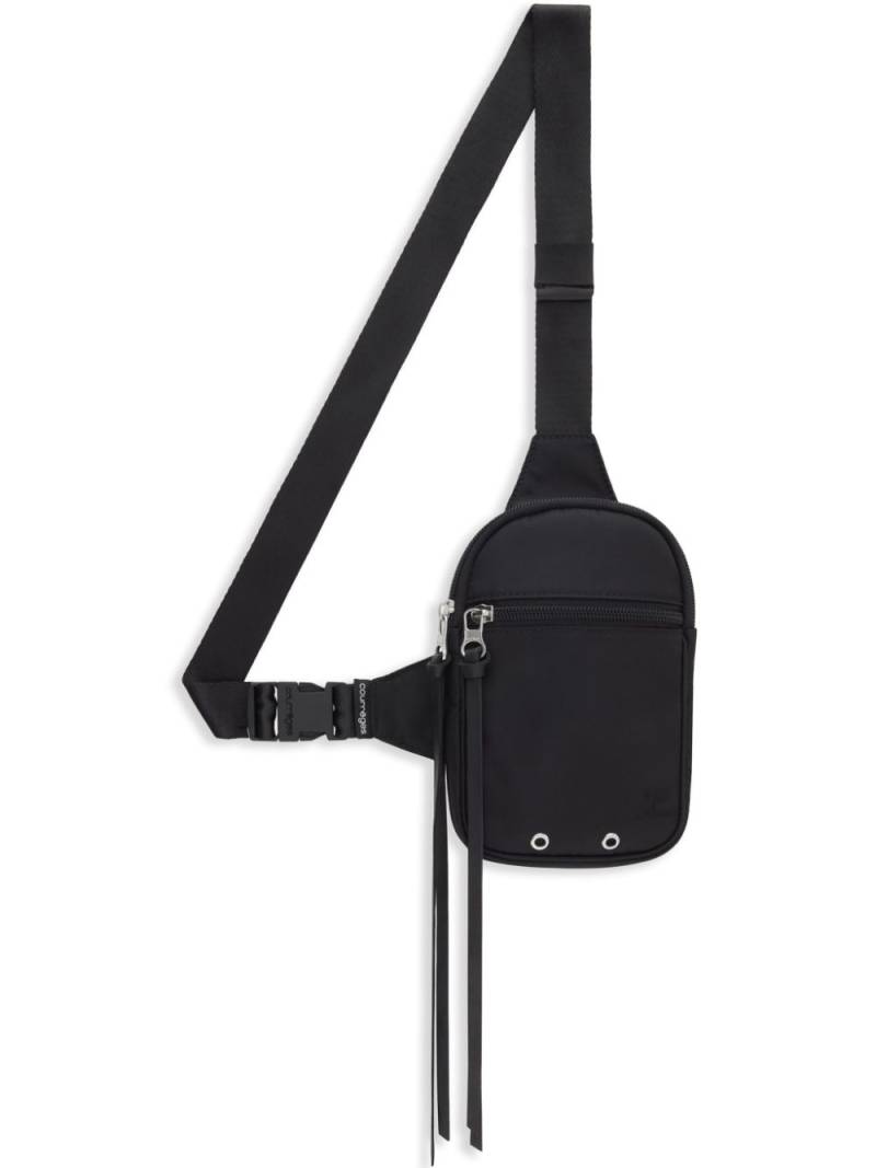 Courrèges logo-tag canvas crossbody bag - Black von Courrèges