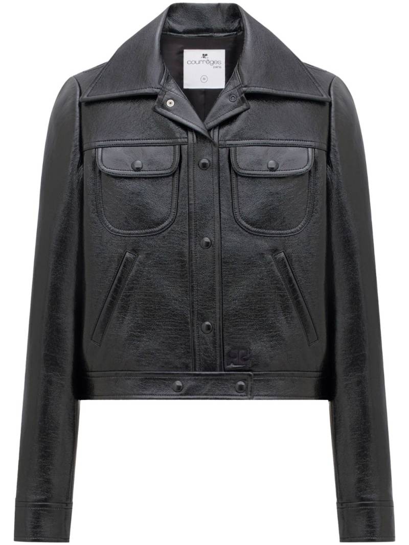 Courrèges long-sleeve biker jacket - Black von Courrèges