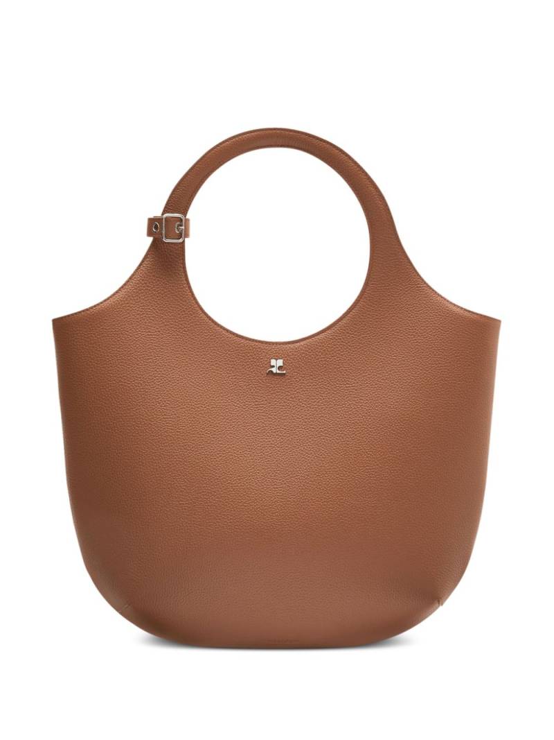 Courrèges medium Holy leather tote bag - Brown von Courrèges