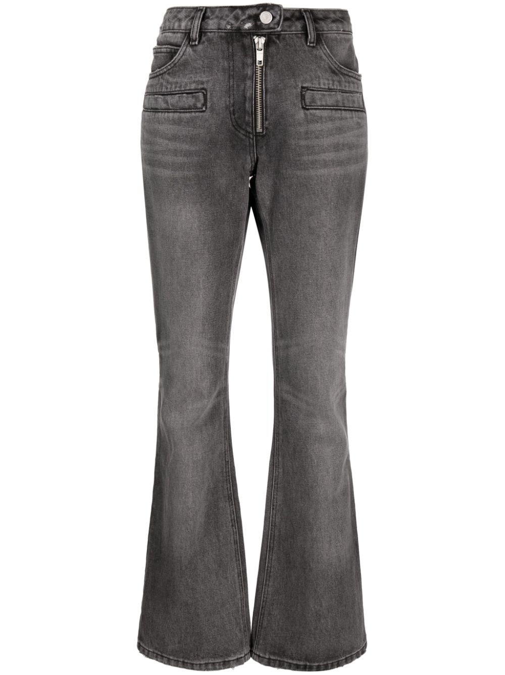 Courrèges mid-rise cotton flare jeans - Grey von Courrèges