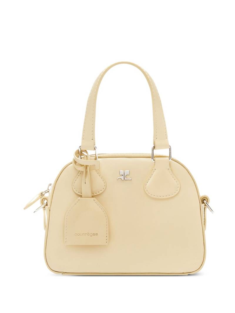 Courrèges mini Bowling leather tote bag - Neutrals von Courrèges