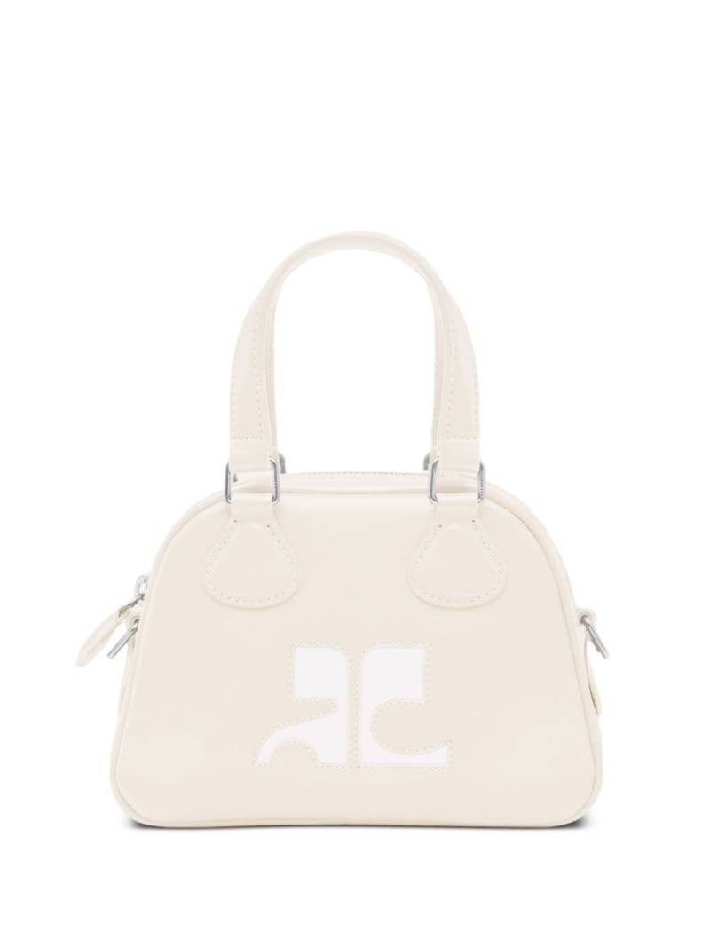 Courrèges mini leather bowling bag - Neutrals von Courrèges