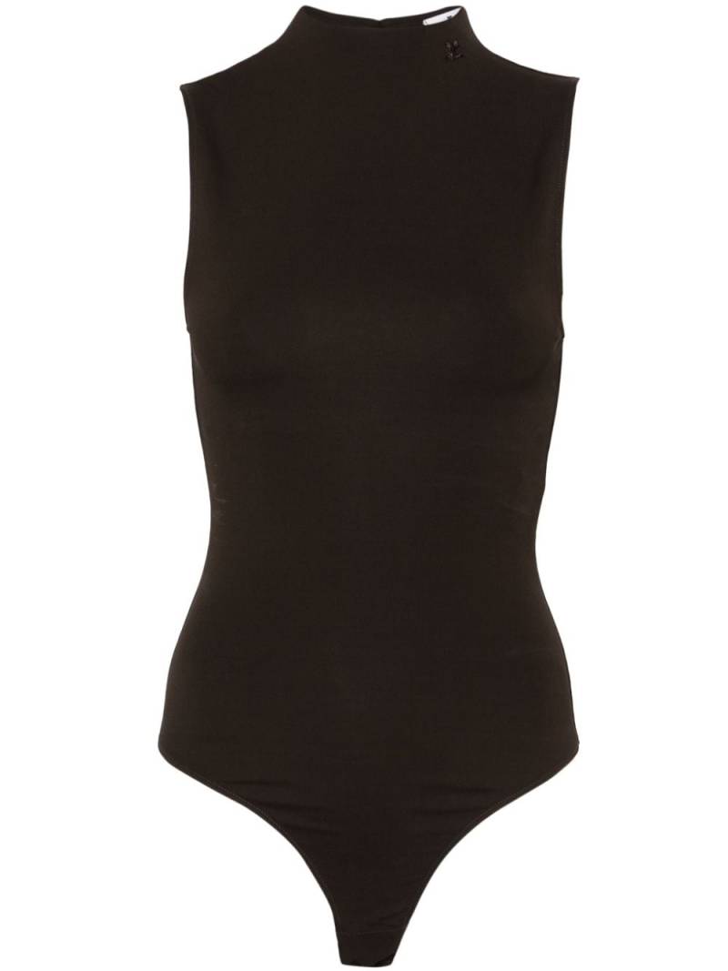 Courrèges mock-neck crepe bodysuit - Brown von Courrèges