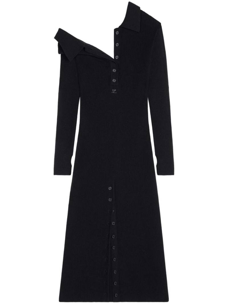 Courrèges multi-button midi dress - Black von Courrèges