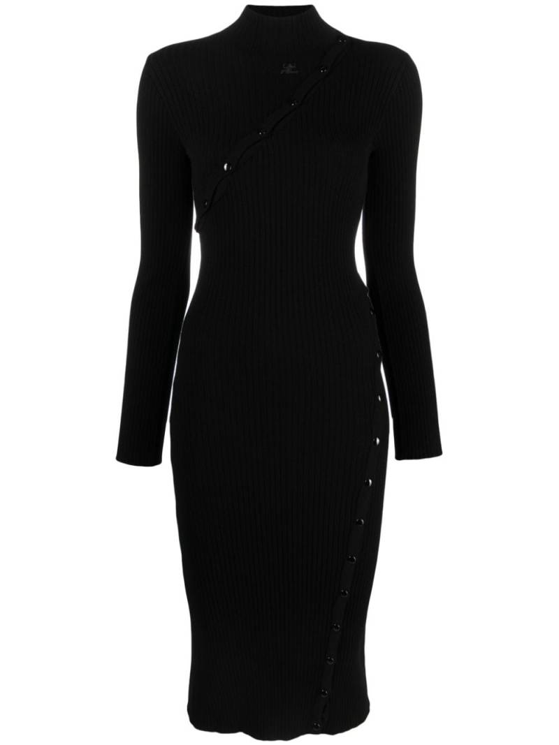 Courrèges ribbed knit dress - Black von Courrèges