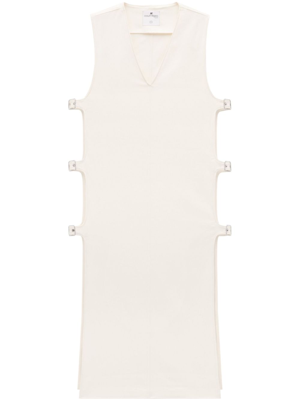 Courrèges multiple-buckle denim dress - Neutrals von Courrèges