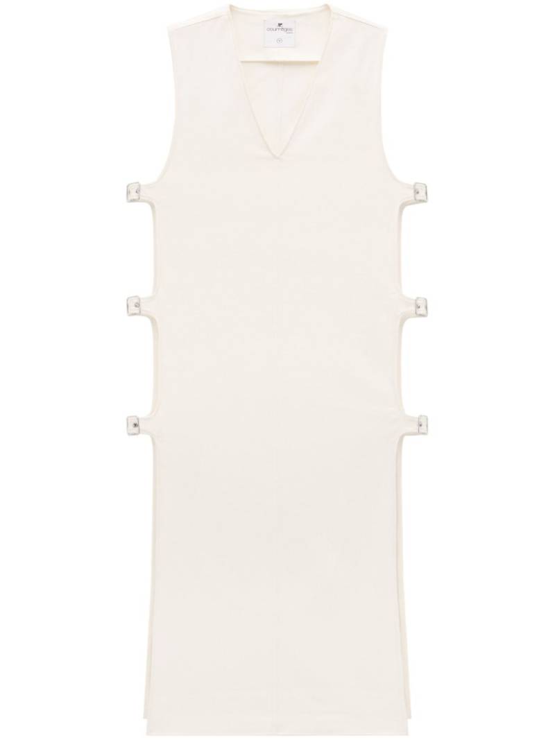 Courrèges multiple-buckle denim dress - Neutrals von Courrèges