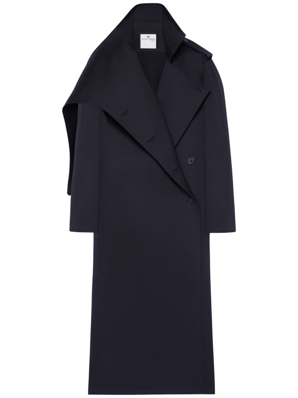 Courrèges oblique trench coat - Black von Courrèges