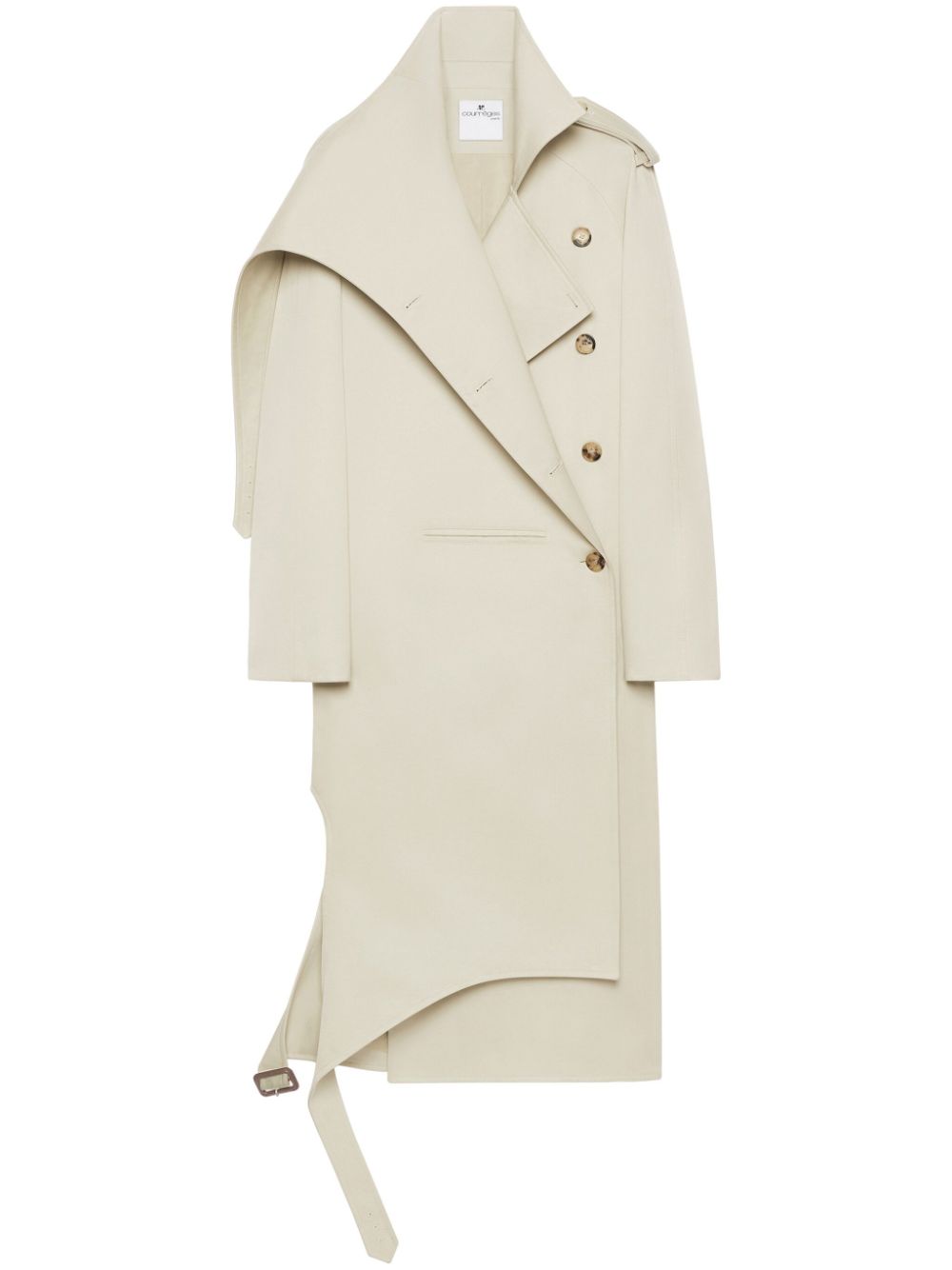 Courrèges oblique trench coat - Neutrals von Courrèges