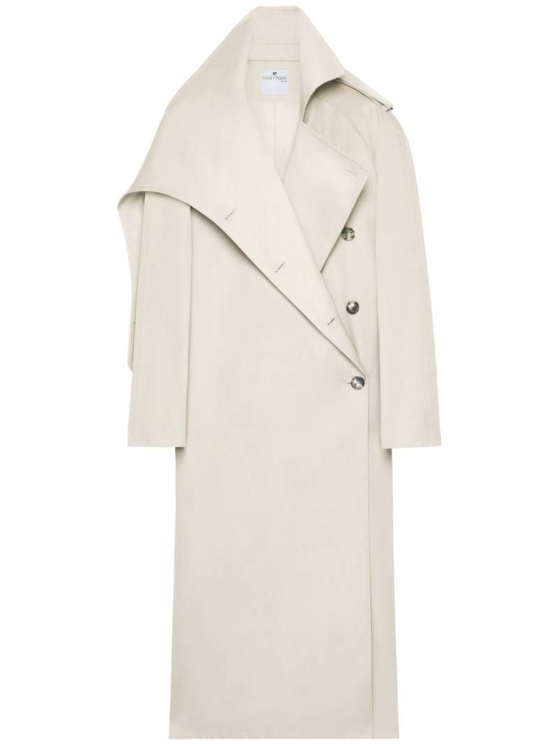 Courrèges oblique trench coat - Neutrals von Courrèges