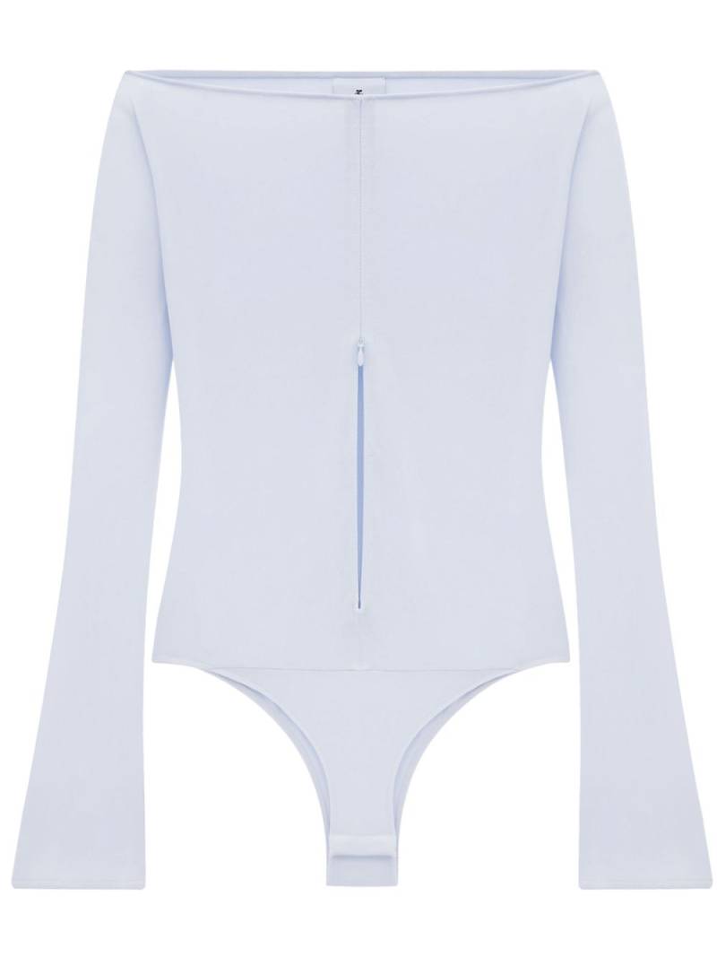 Courrèges off-shoulder zipped bodysuit - Grey von Courrèges