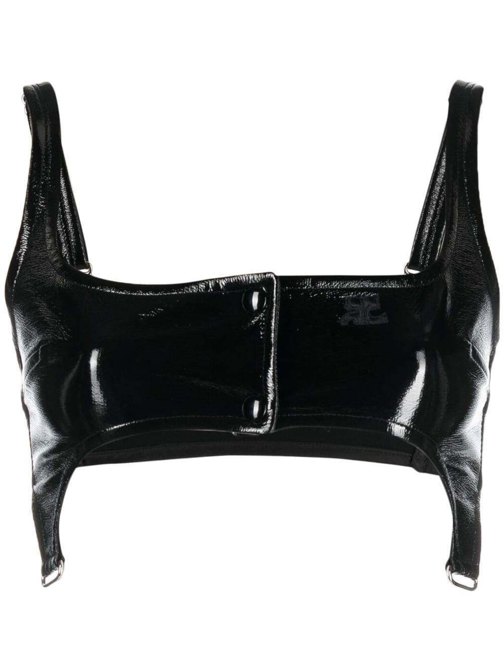 Courrèges patent garter top - Black von Courrèges