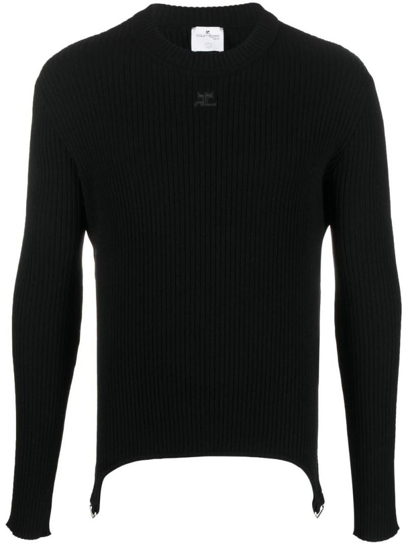 Courrèges ribbed knit jumper - Black von Courrèges