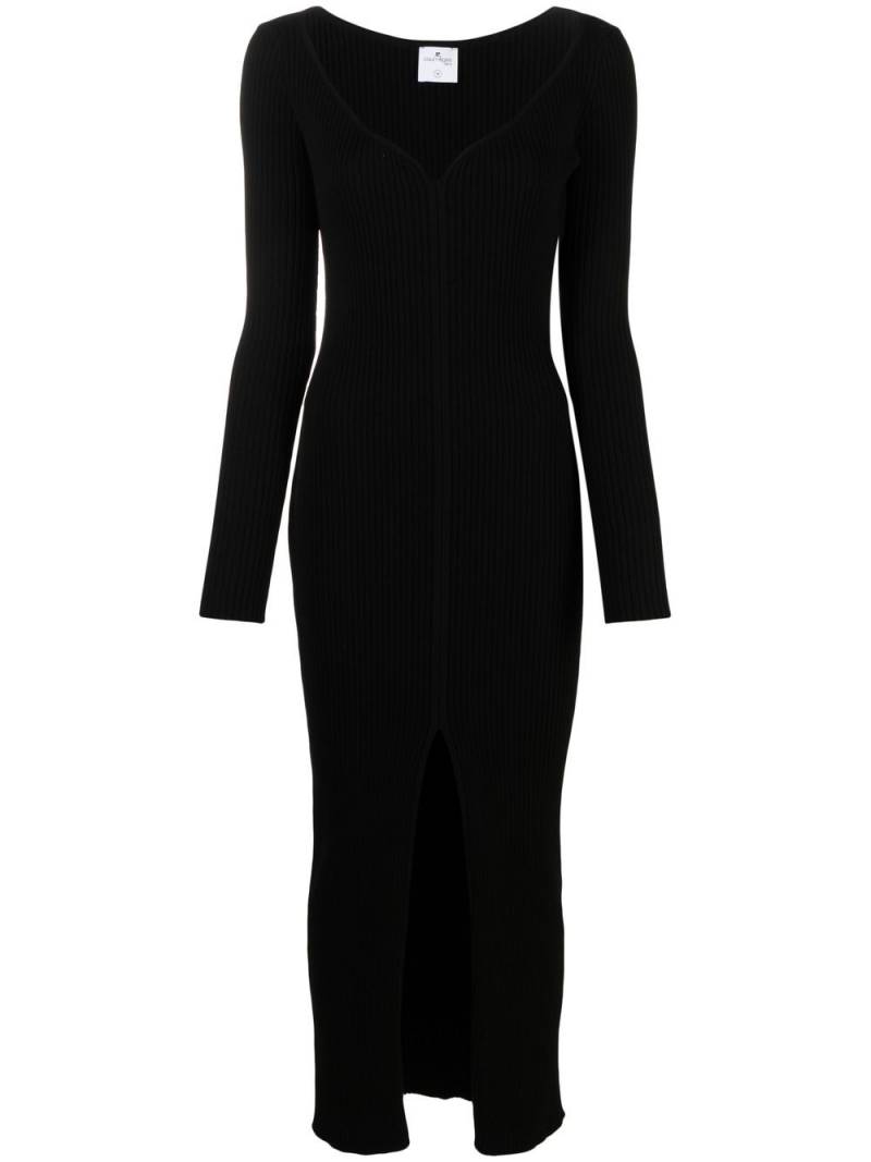 Courrèges ribbed-knit long dress - Black von Courrèges