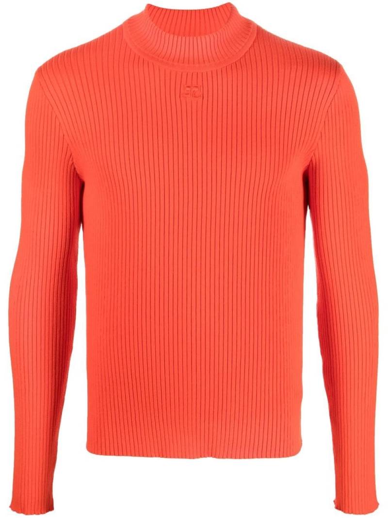 Courrèges ribbed-knit long-sleeve jumper - Red von Courrèges