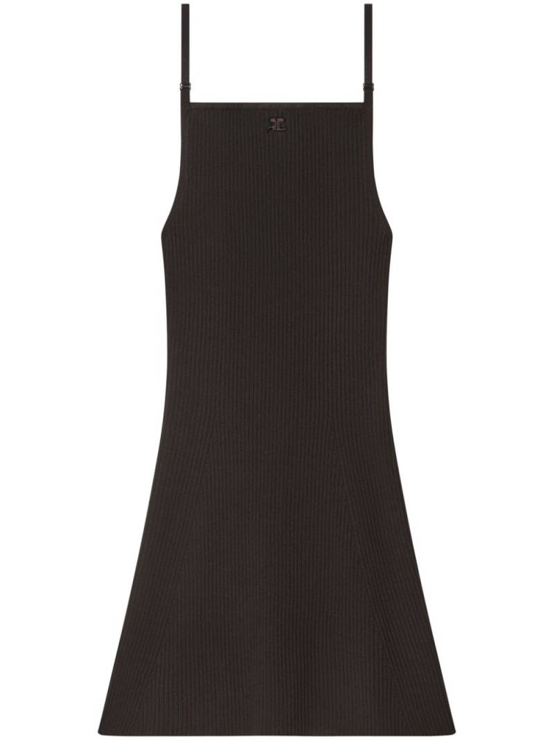 Courrèges ribbed-knit mini dress - Brown von Courrèges