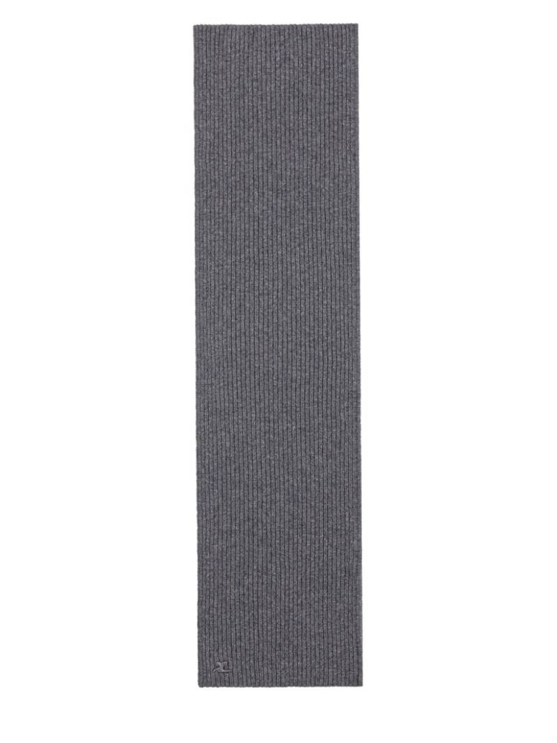 Courrèges ribbed wool scarf - Grey von Courrèges