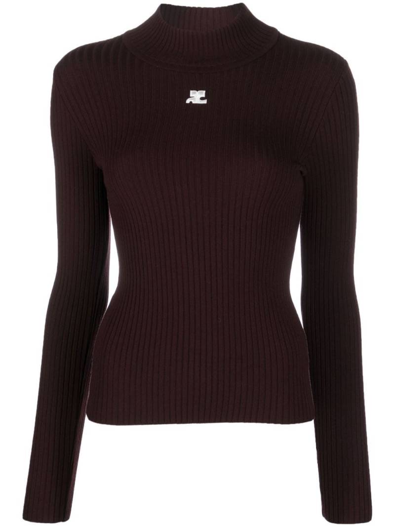 Courrèges roll-neck knitted top - Brown von Courrèges