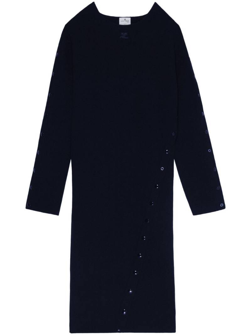 Courrèges round-neck knitted midi dress - Blue von Courrèges