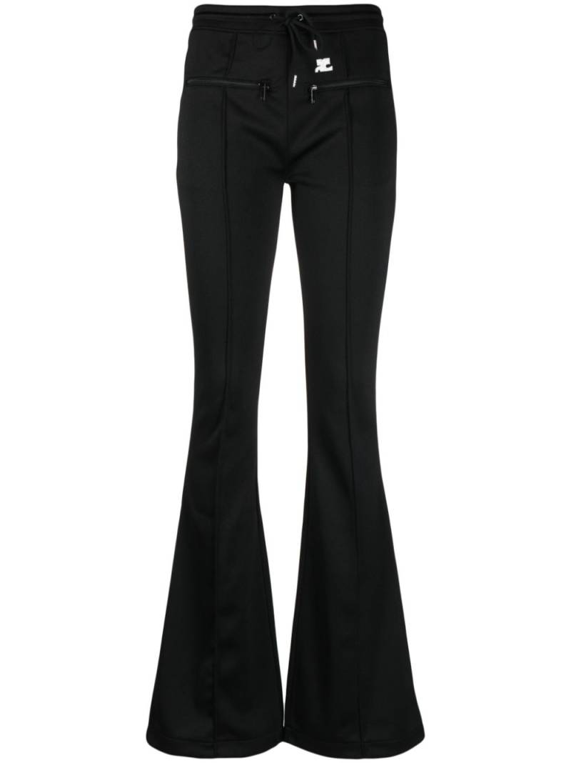 Courrèges seam-detailing flared track pants - Black von Courrèges