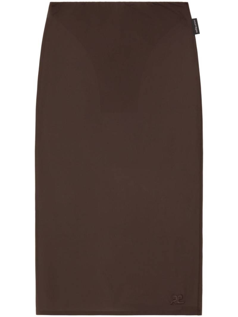 Courrèges semi-sheer midi skirt - Brown von Courrèges