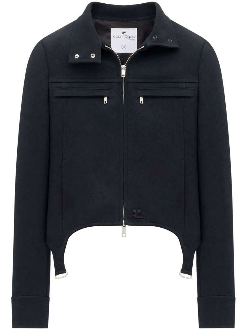 Courrèges shearling single-breasted jacket - Black von Courrèges