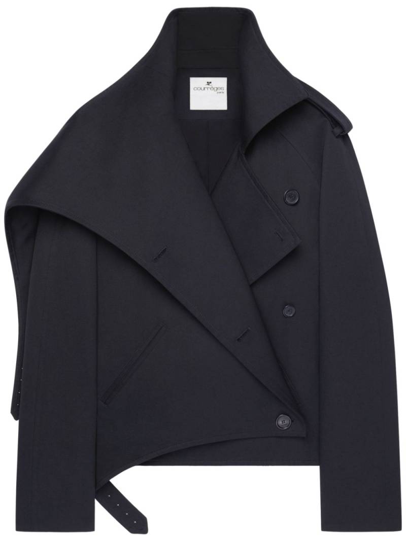 Courrèges short oblique trench coat - Black von Courrèges