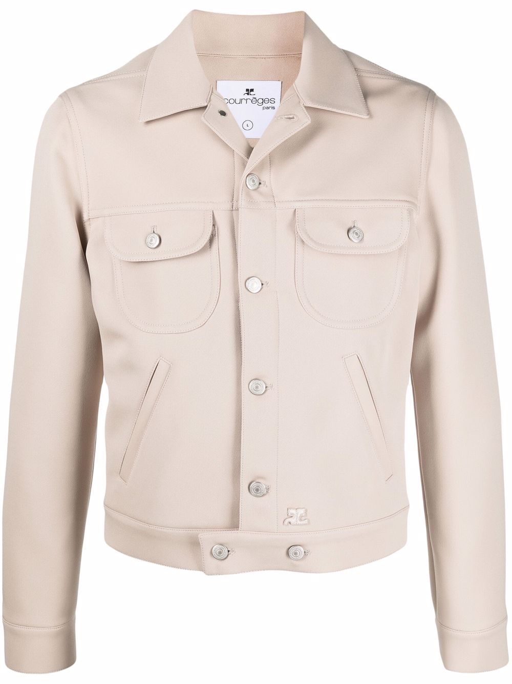 Courrèges single-breasted cotton jacket - Neutrals von Courrèges