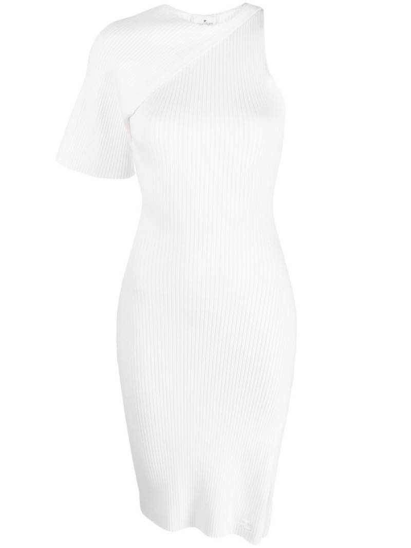 Courrèges single-sleeve ribbed dress - White von Courrèges