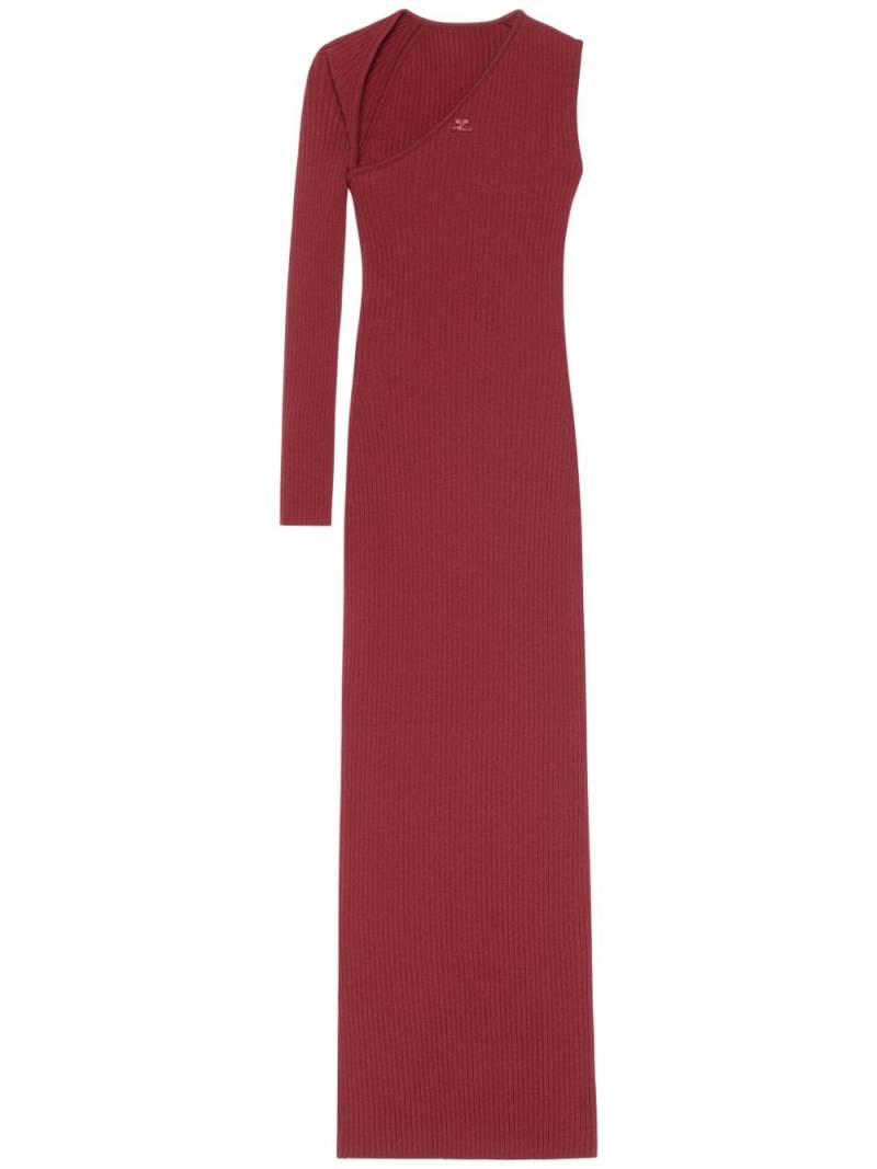 Courrèges slash ribbed knit dress - Red von Courrèges