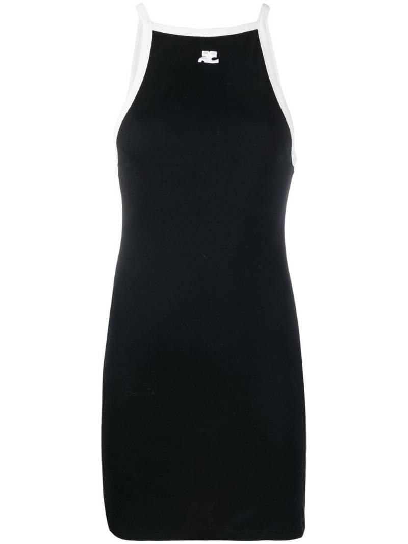 Courrèges sleeveless cotton mini-dress - Black von Courrèges