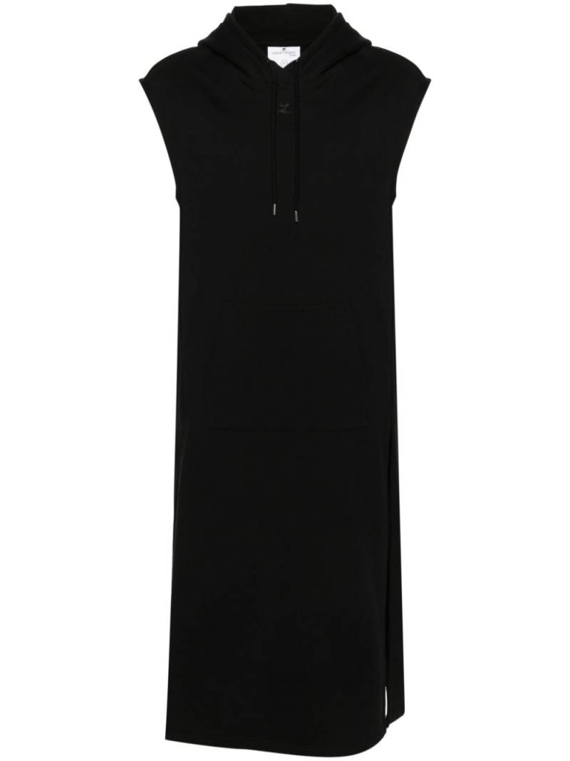 Courrèges sleeveless hooded maxi dress - Black von Courrèges