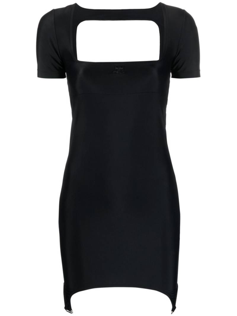 Courrèges square-neck cut-out mini dress - Black von Courrèges